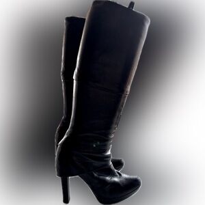 Fendi Black Leather Knee-High Boots